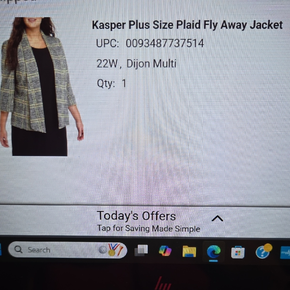 Kasper Gray and Yellow Blazer with Modern Plaid Design